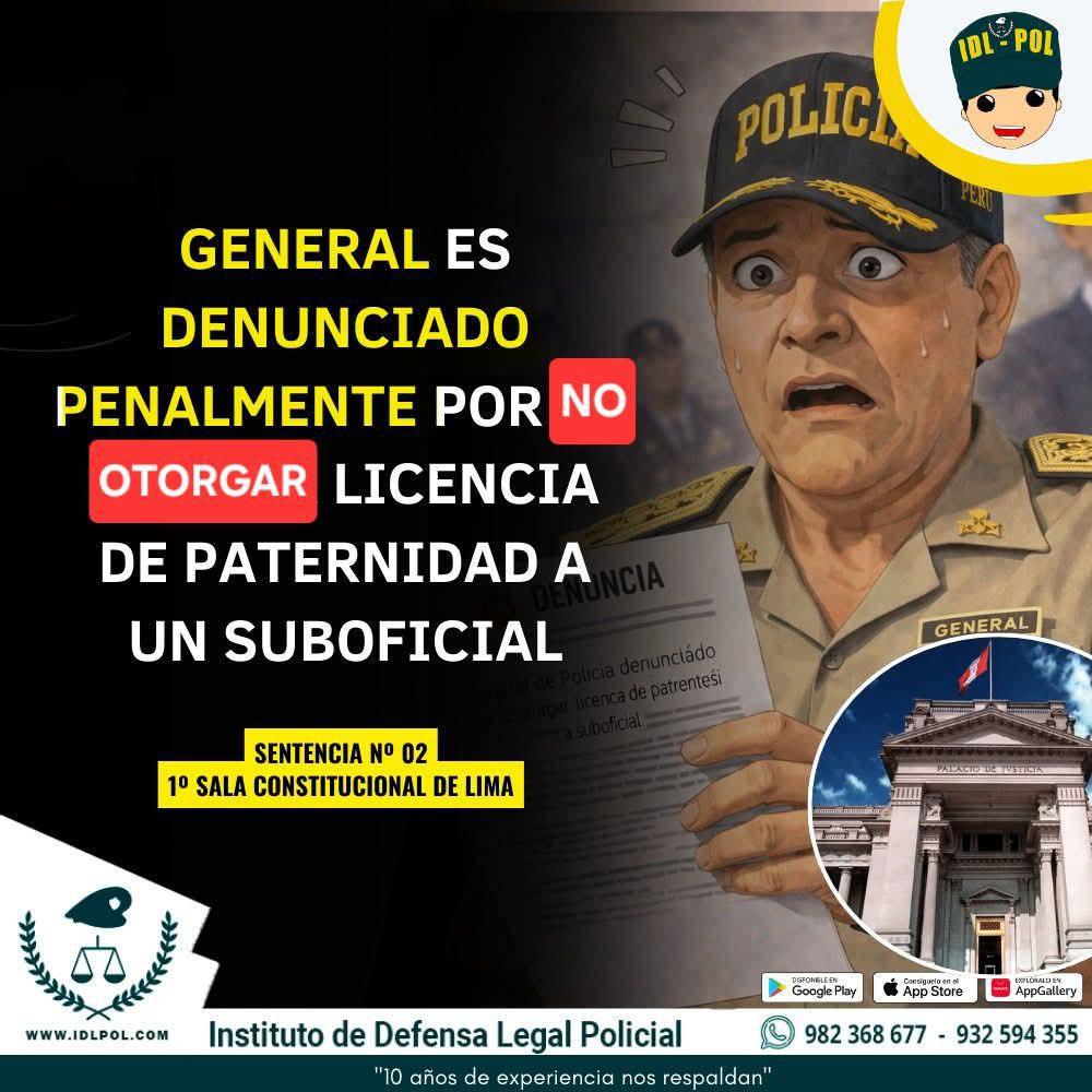 General PNP es denunciado penalmente por negar licencia por paternidad a suboficial