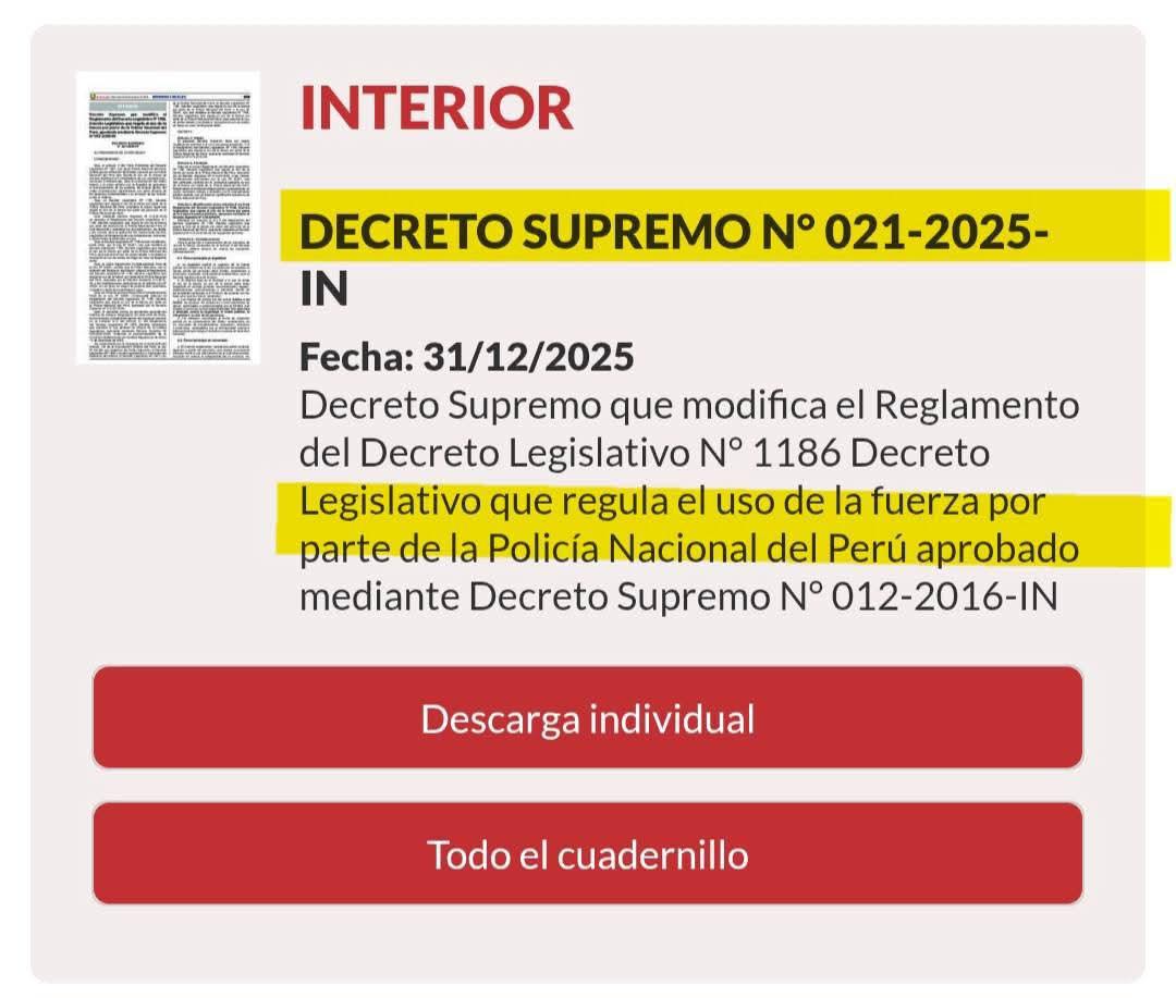 Modifican el Reglamento del Uso de la Fuerza PNP Modifican el Reglamento del Uso de la Fuerza PNP