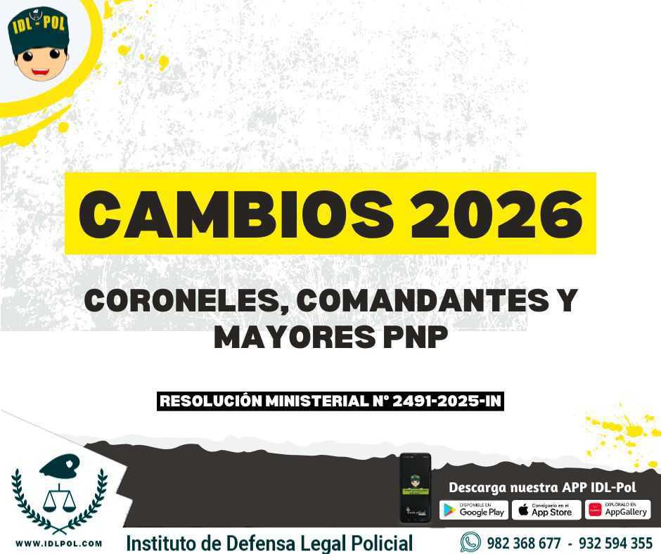 🚨CAMBIOS 2026🚨 Asignación de cargo de Coroneles, Comandantes y Mayores PNP