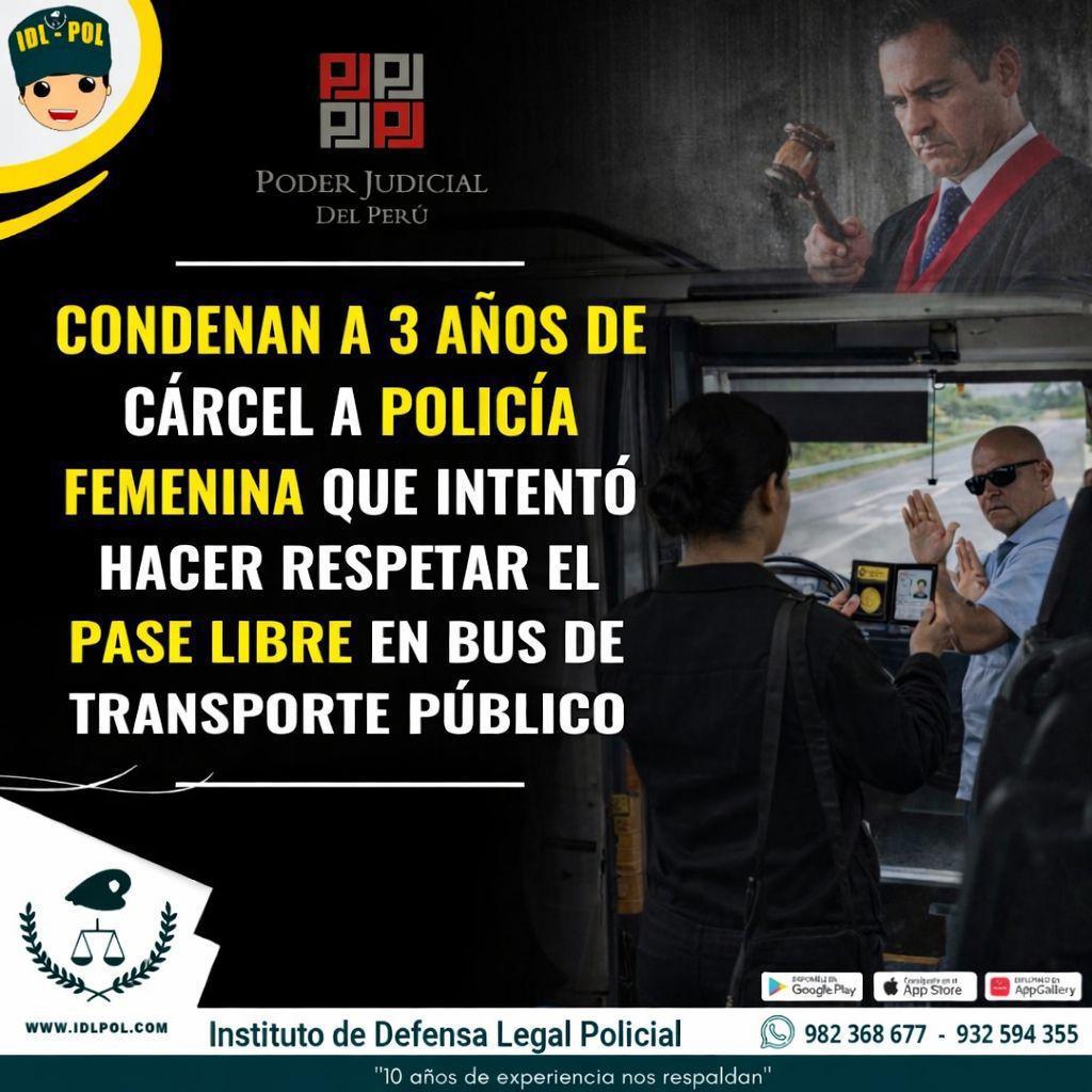 Policía es condenada por abuso de autoridad tras exigir pase libre en bus Policía es condenada por abuso de autoridad tras exigir pase libre en bus
