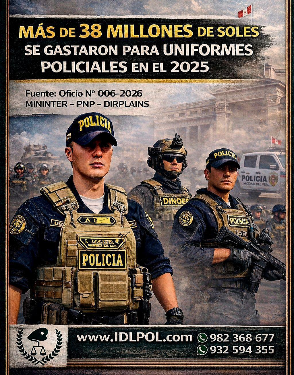 ¿38 millones en uniformes y aún no llegan? ¿Quién responde ante el policía?