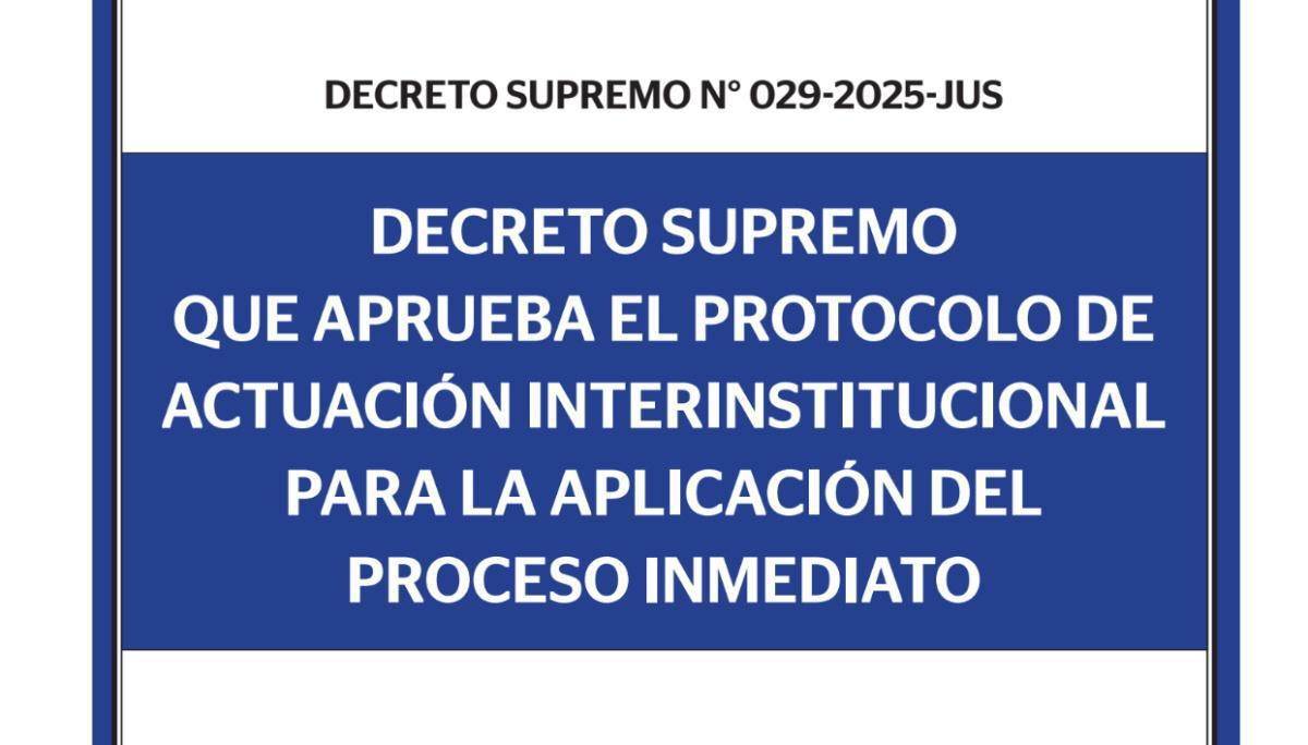 Publican nuevo Protocolo de Proceso Inmediato: PNP tendrá rol clave Publican nuevo Protocolo de Proceso Inmediato: PNP tendrá rol clave