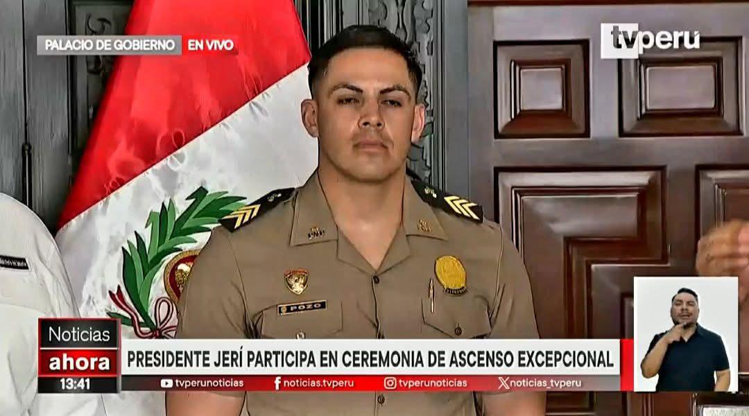 Presidente Jerí otorga ascenso excepcional al Suboficial PNP Pozo Presidente Jerí otorga ascenso excepcional al Suboficial PNP Pozo