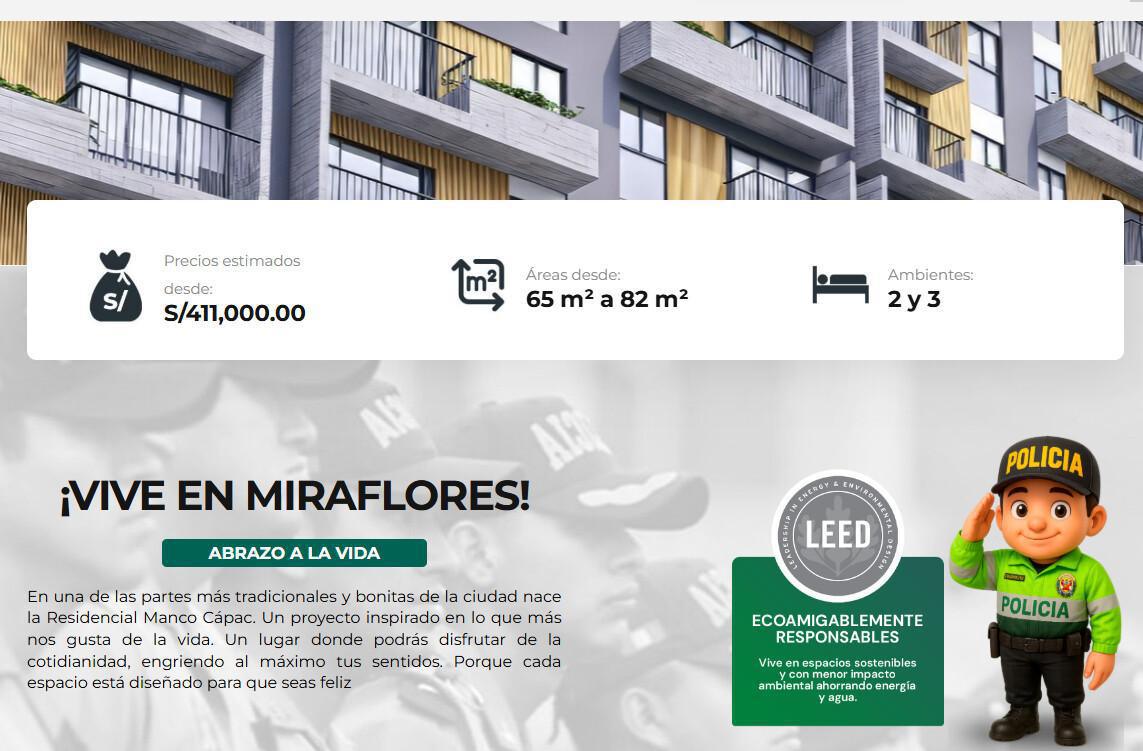 FOVIPOL publica proyecto inmobiliario en Miraflores dirigido a la familia policial FOVIPOL publica proyecto inmobiliario en Miraflores dirigido a la familia policial