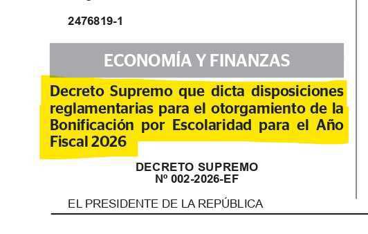 Disponen el monto del pago por Escolaridad 2026 para la PNP y las FF.AA. Disponen el monto del pago por Escolaridad 2026 para la PNP y las FF.AA.