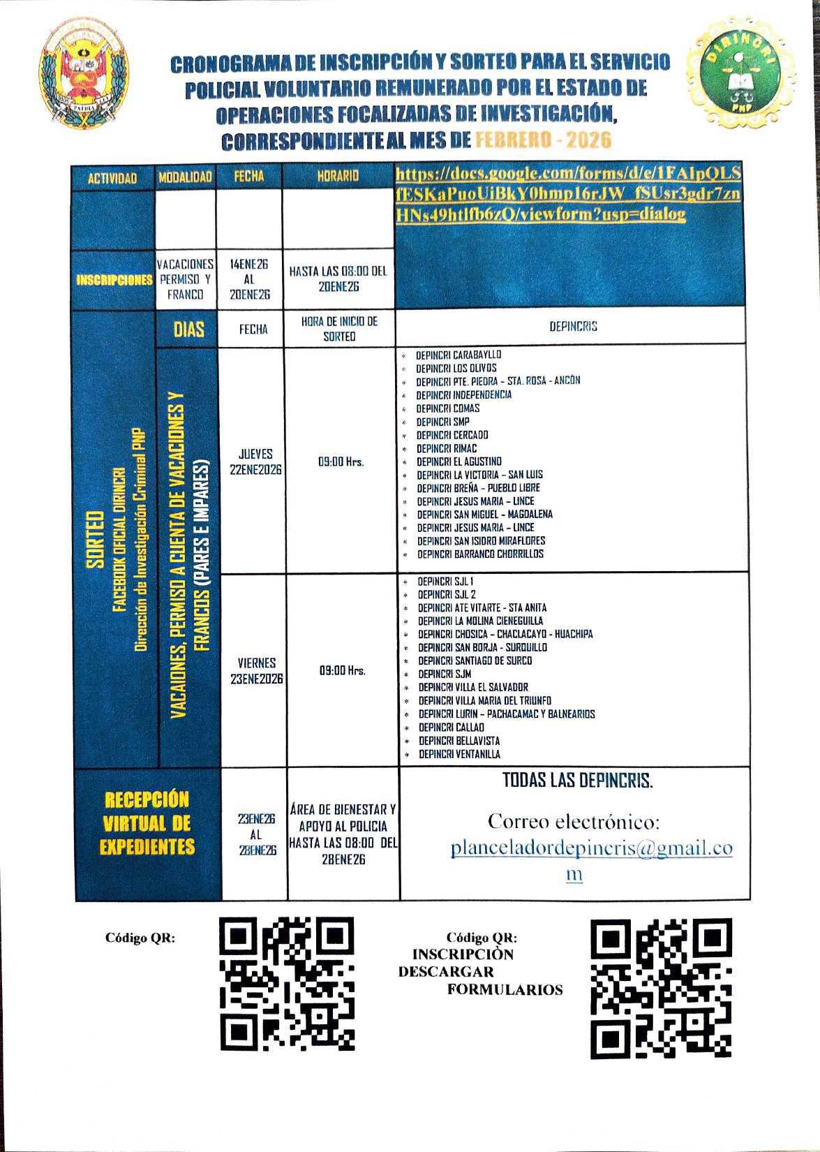 DIRINCRI abre convocatoria: servicio policial renumerado por el estado - FEB2026 DIRINCRI abre convocatoria: servicio policial renumerado por el estado - FEB2026