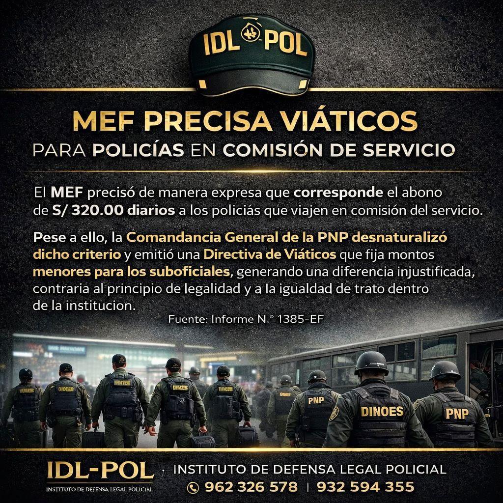 MEF precisó S/ 320 diarios: ¿por qué la PNP recorta los viáticos a los suboficiales?