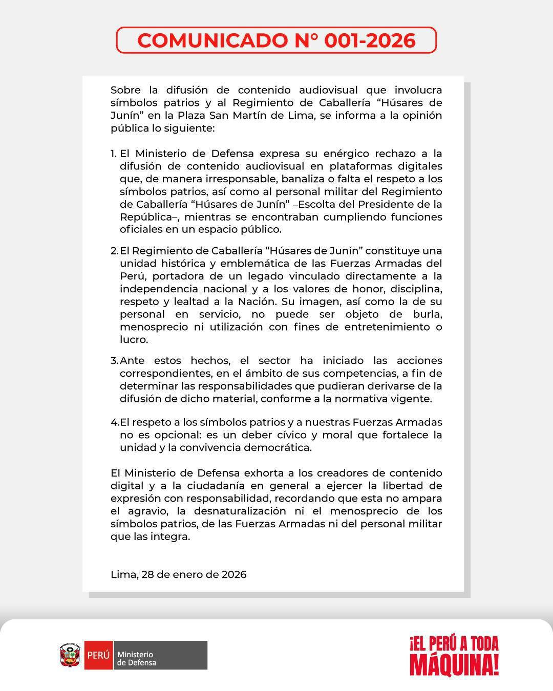 Caso “Sasaapito”: MINDEF anuncia acciones legales por video denigrante contra militar