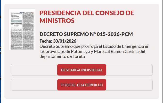 Prorrogan Estado de Emergencia en Loreto y refuerzan coordinación operativa con nuevas entidades