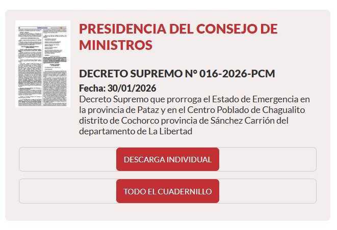 Prorrogan Estado de Emergencia en La Libertad: Pataz seguirá con inmovilización nocturna