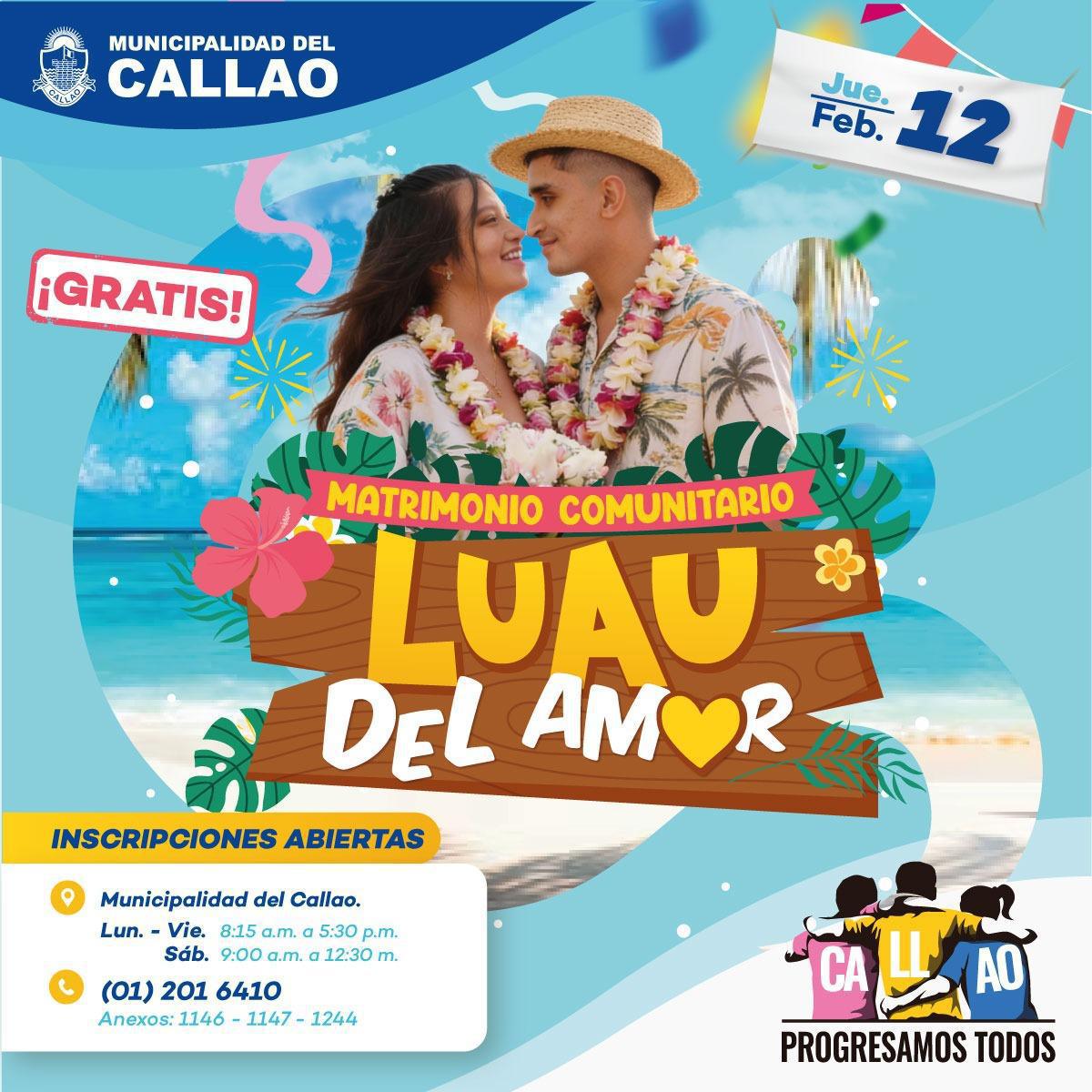 Callao exonera pagos para el Matrimonio Civil Comunitario - FEB2026