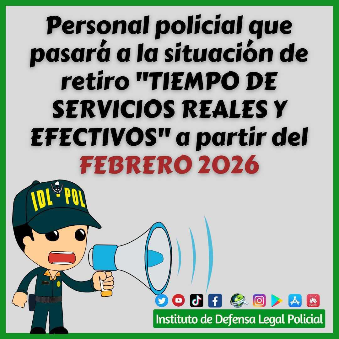 Relación del Personal PNP que pasarán a la situación de retiro por cumplir 40 años y limite de edad - FEB2026