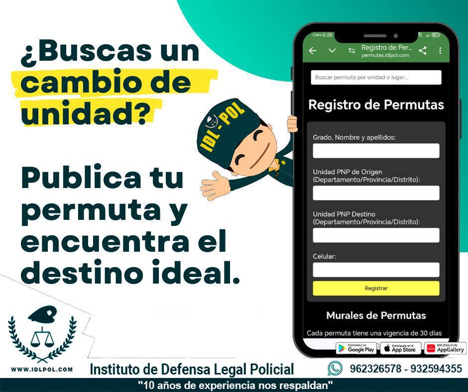 Permutas más rápidas: mejoramos nuestro buscador y habilitamos contacto directo con el efectivo PNP