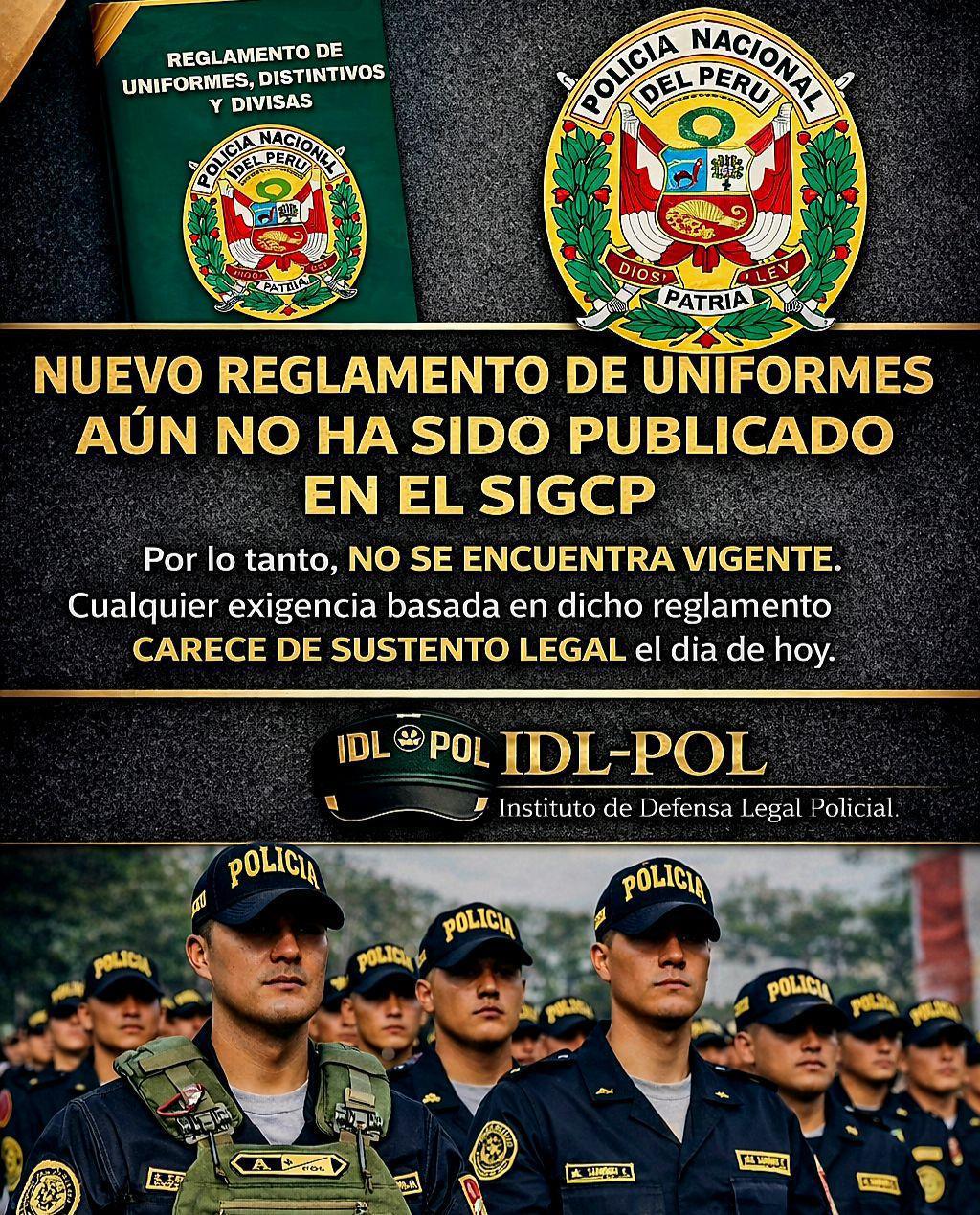 ¿Es obligatorio ya el nuevo reglamento de uniformes PNP?