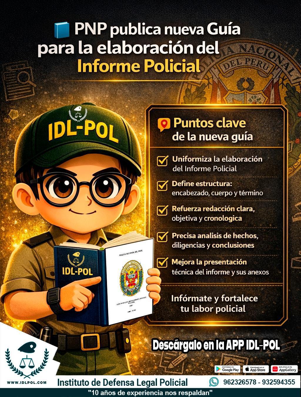 PNP publica la Guía para la Elaboración del Informe Policial 2026