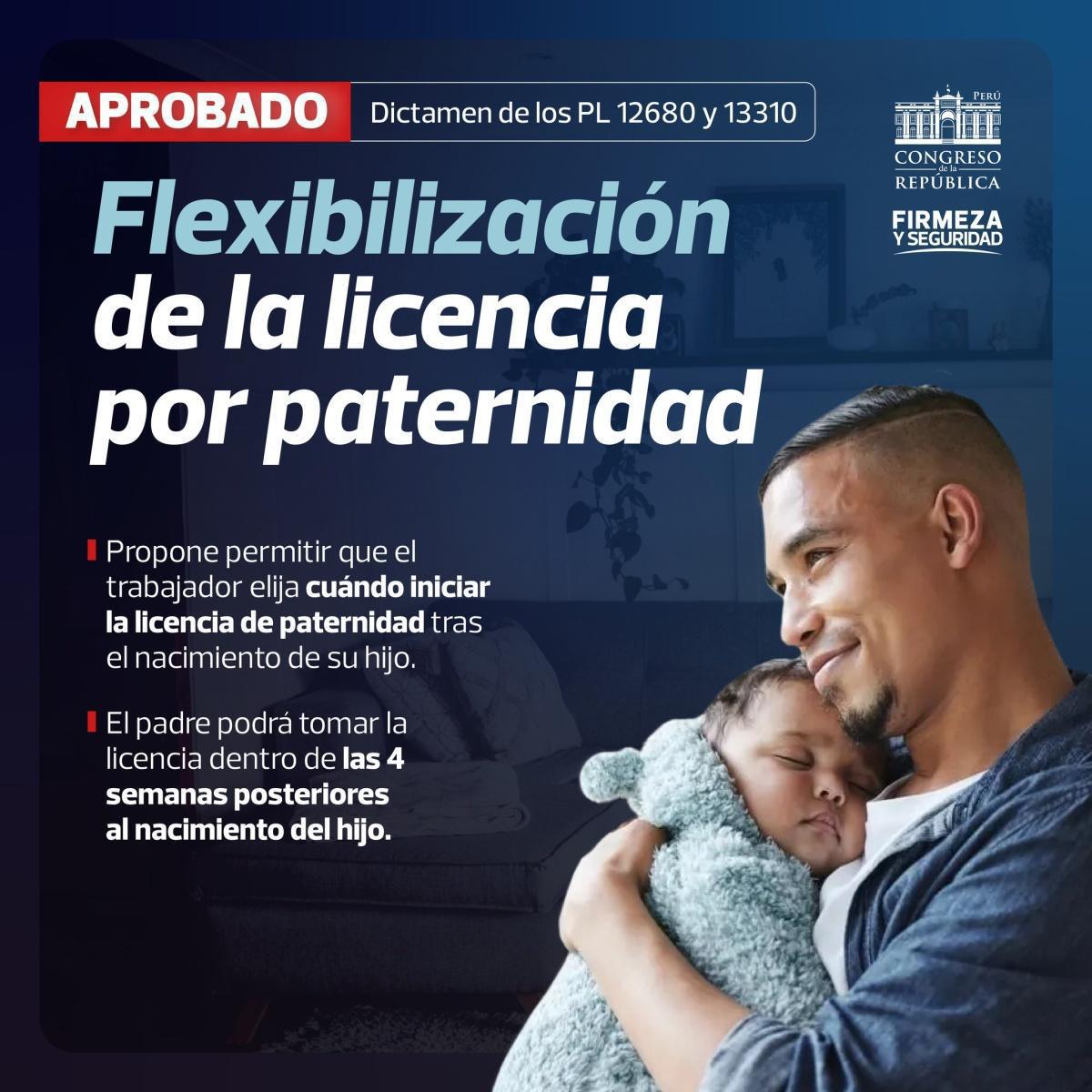Nueva propuesta de licencia por paternidad: dictamen pasa al Pleno del Congreso