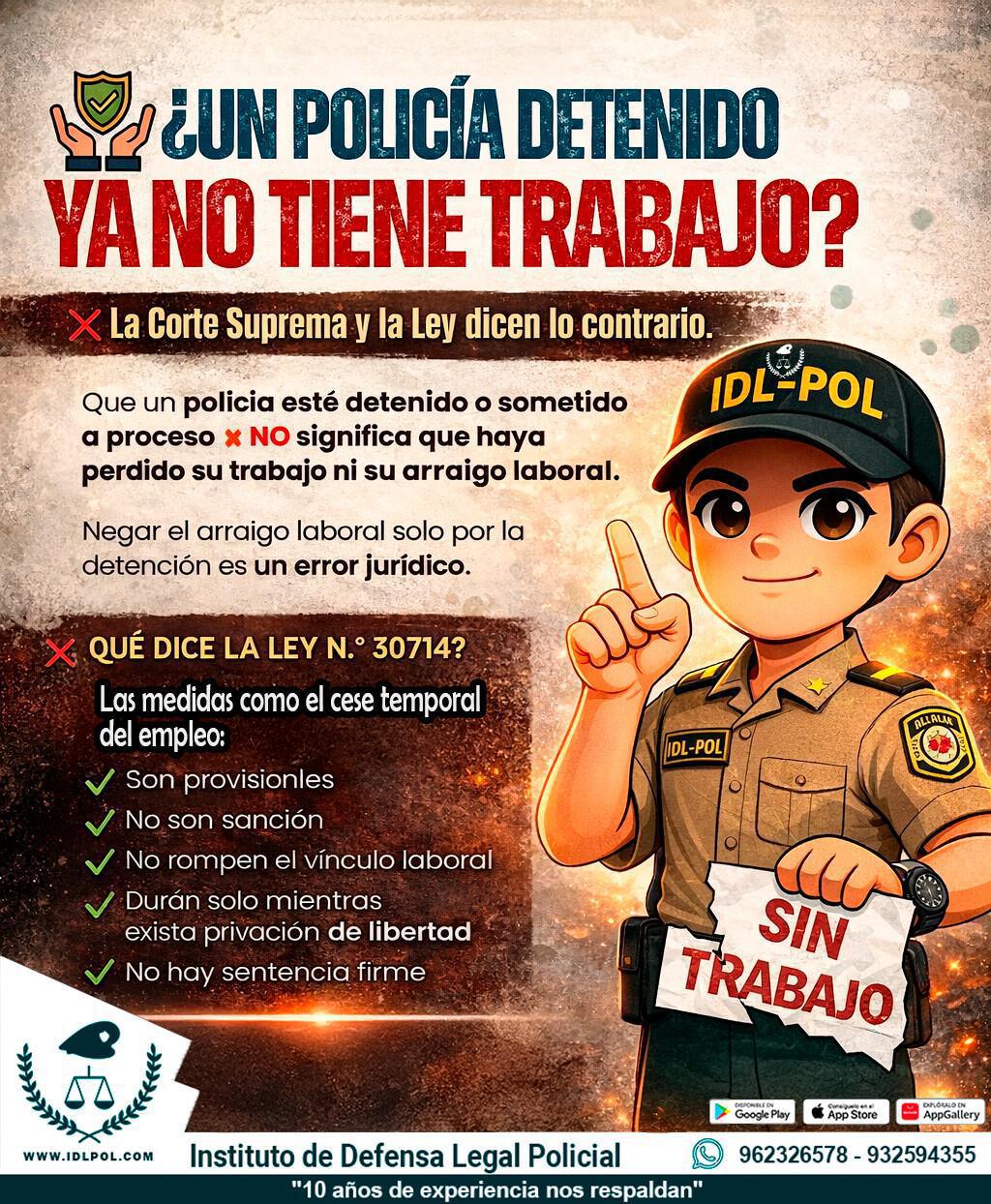 ¿Un policía detenido ya no tiene trabajo? La Corte Suprema responde ¿Un policía detenido ya no tiene trabajo? La Corte Suprema responde