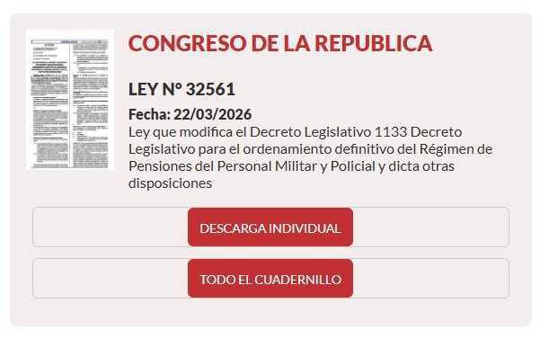 PNP y FFAA: así queda el nuevo sistema de pensiones con la Ley 32561