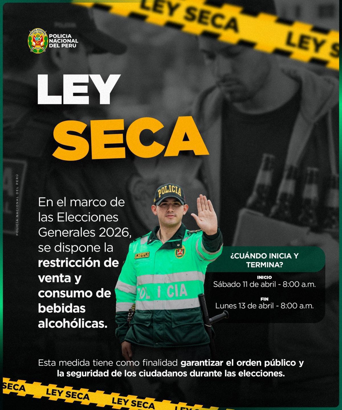 🚫🍻Comenzó la Ley Seca por las Elecciones Generales 2026