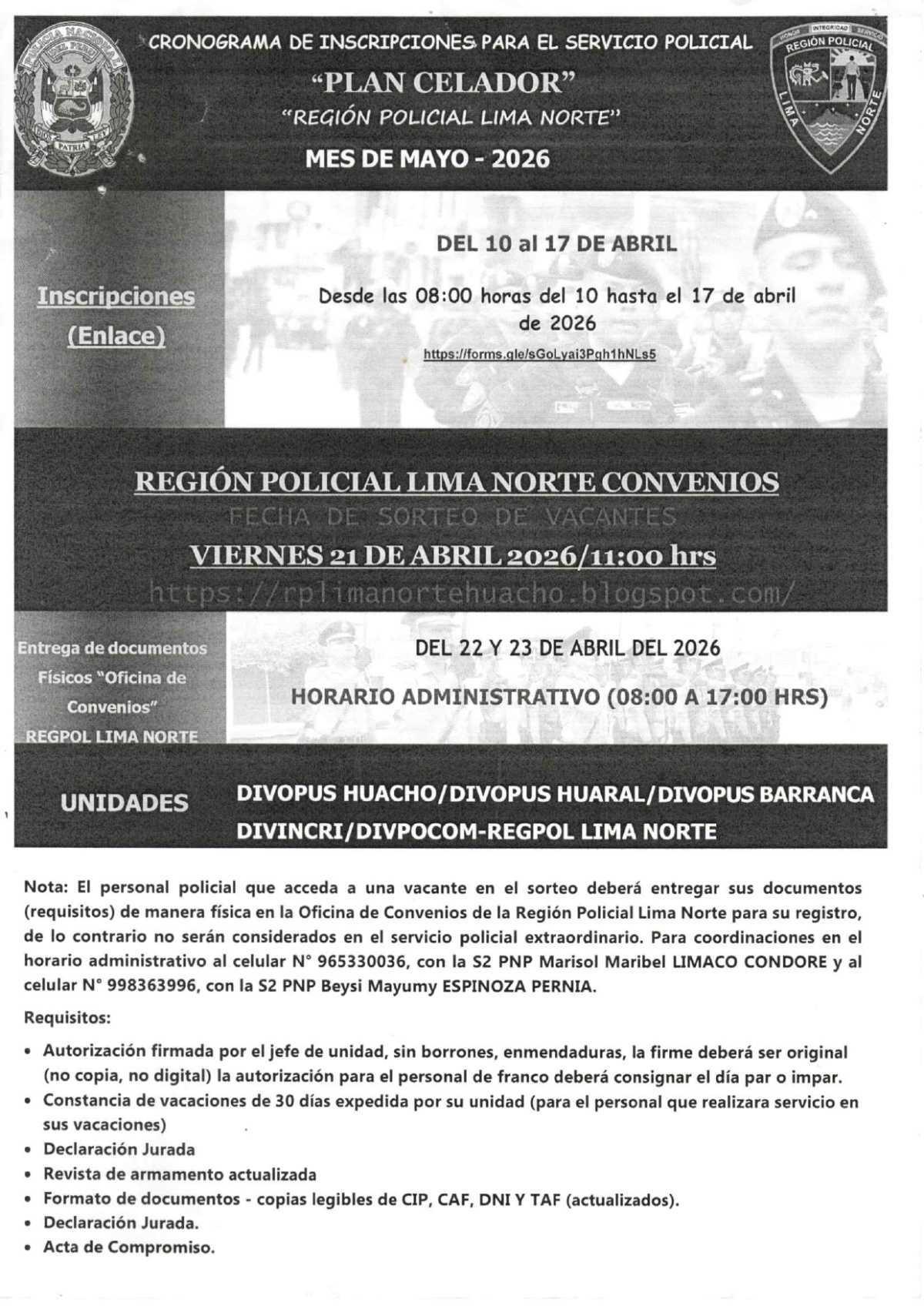 Publican cronograma del “Plan Celador” en Lima Sur para MAY2026