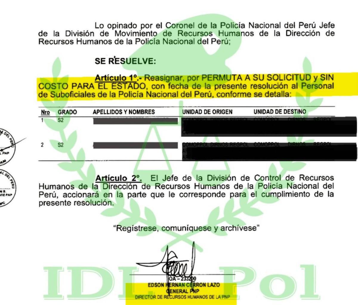 La permuta no debilita el servicio policial, lo fortalece