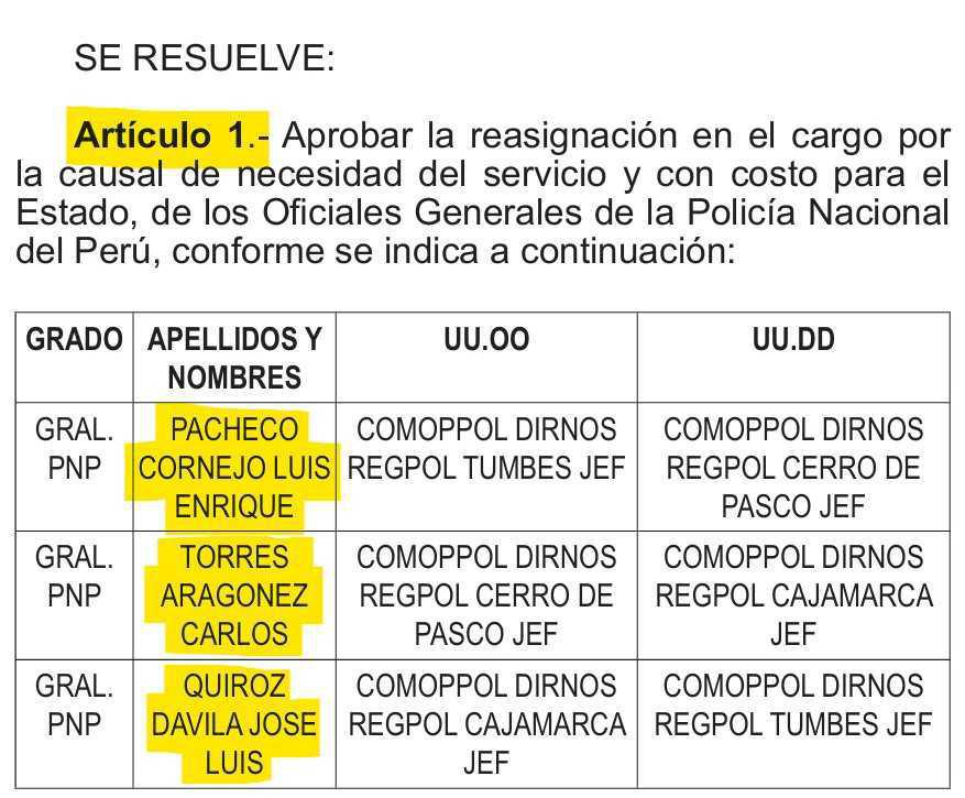 ‼Reasignan a 03 Generales PNP‼ ‼Reasignan a 03 Generales PNP‼