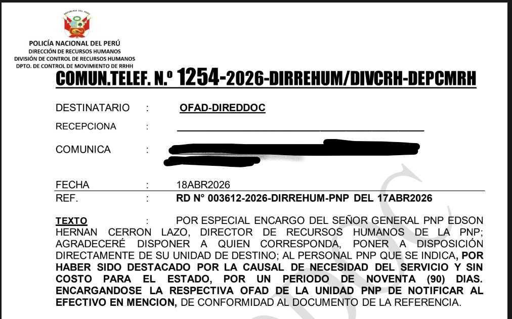 Más de 2,700 efectivos PNP serán reasignados temporalmente a nivel nacional Más de 2,700 efectivos PNP serán reasignados temporalmente a nivel nacional
