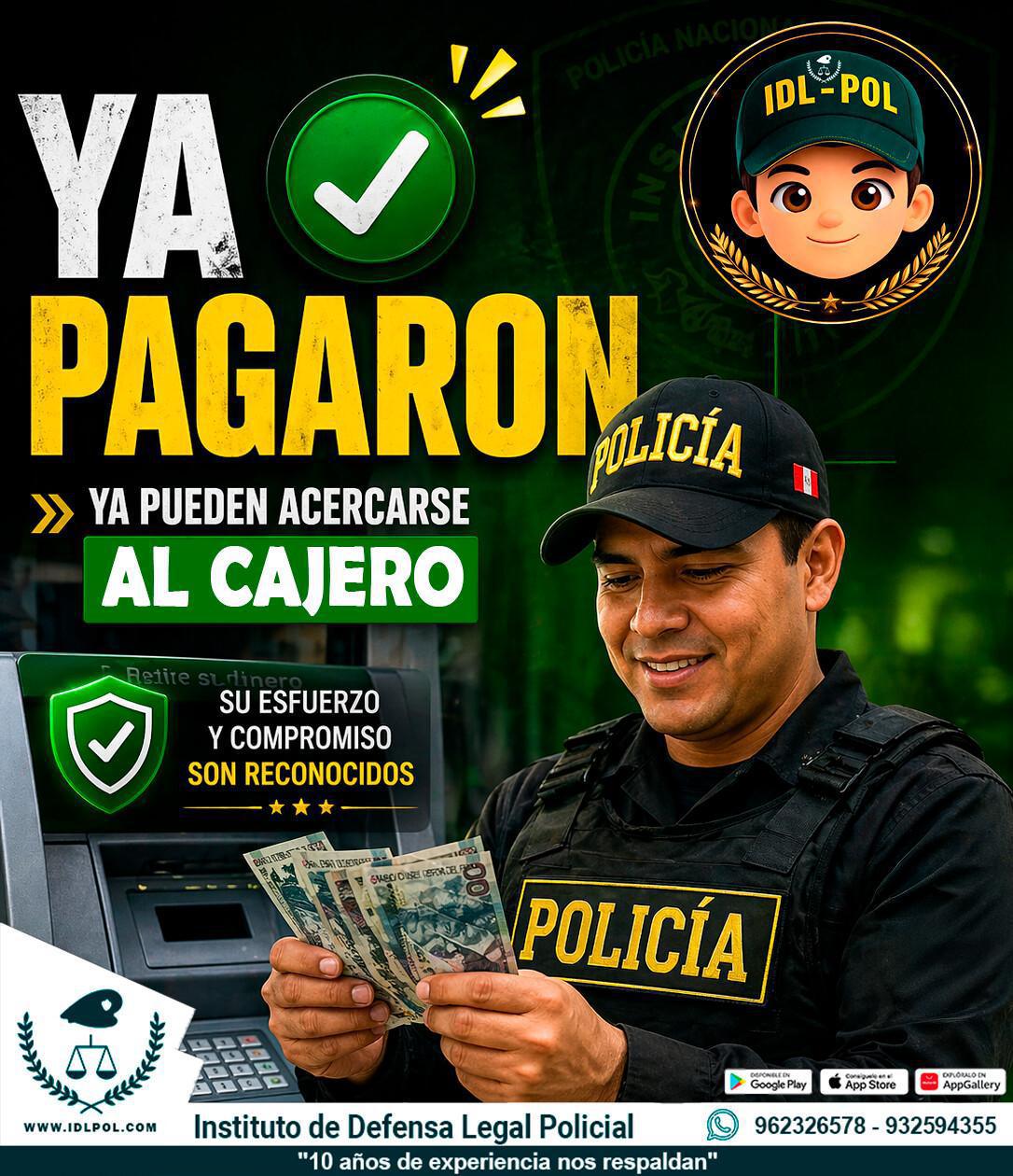 🚨 Último minuto: sueldos de PNP ya están abonados 🚨 Último minuto: sueldos de PNP ya están abonados