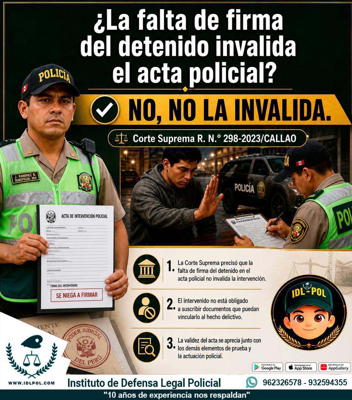 ¿La falta de firma del detenido invalida el acta policial? ¿La falta de firma del detenido invalida el acta policial?