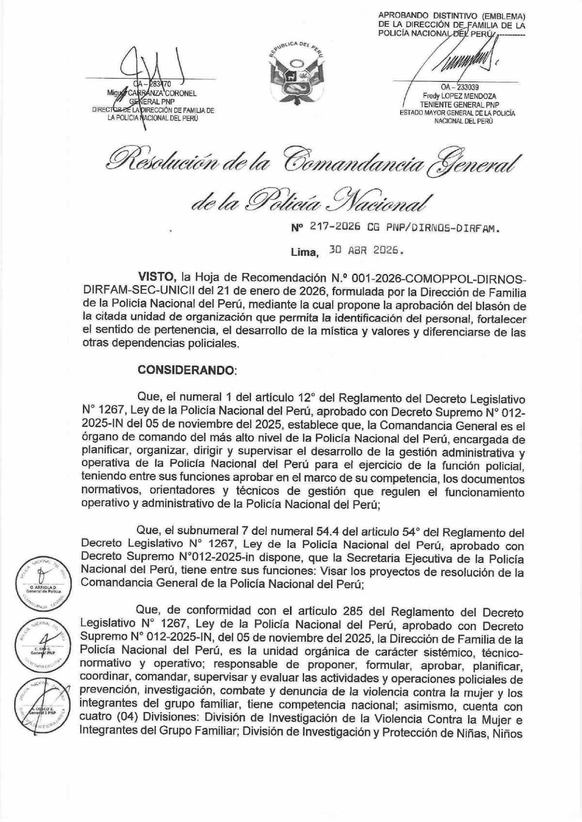 Aprueban nuevo emblema de la Dirección de Familia de la PNP Aprueban nuevo emblema de la Dirección de Familia de la PNP
