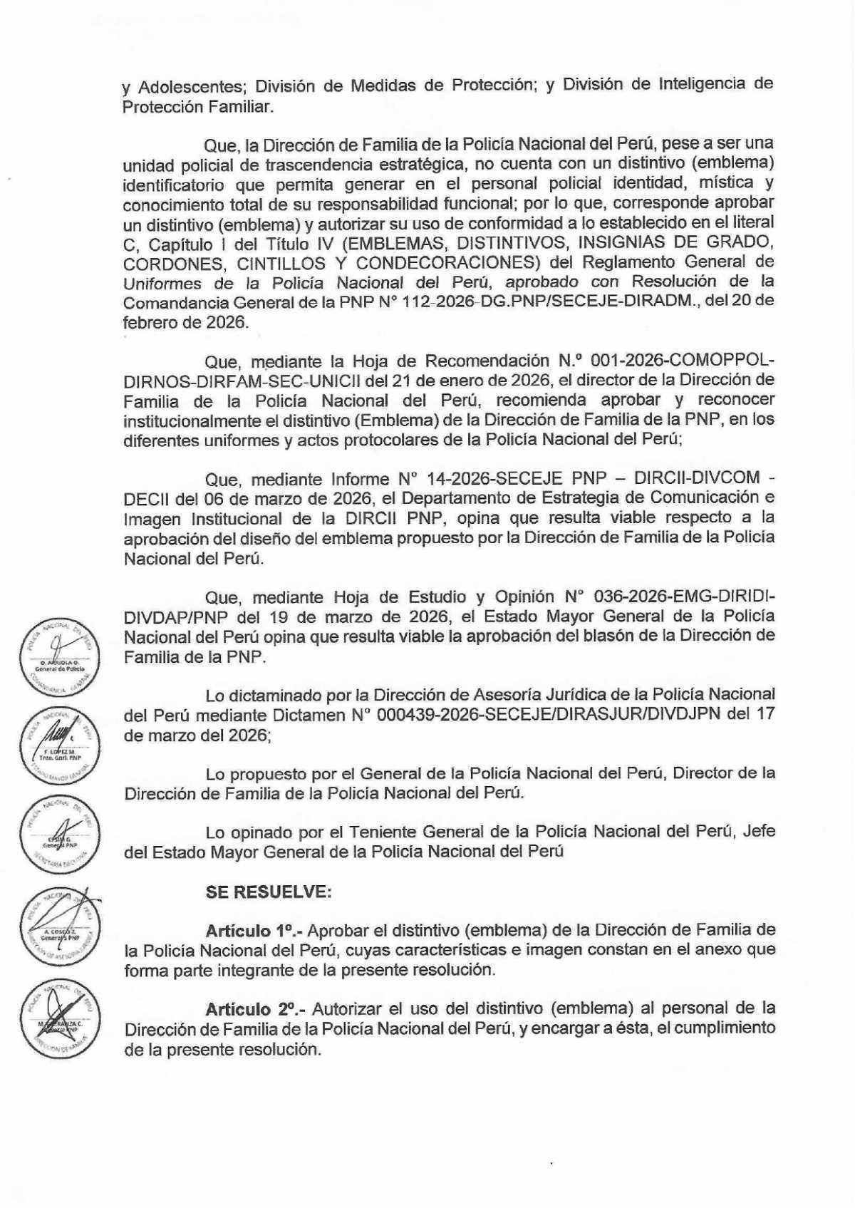 Aprueban nuevo emblema de la Dirección de Familia de la PNP Aprueban nuevo emblema de la Dirección de Familia de la PNP