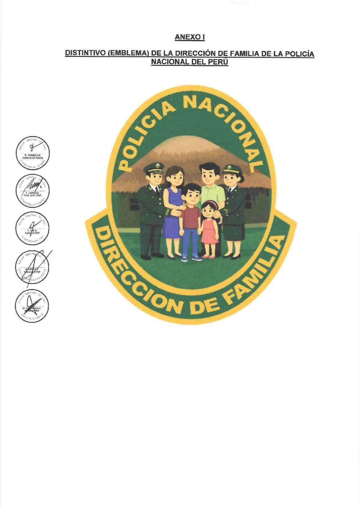 Aprueban nuevo emblema de la Dirección de Familia de la PNP