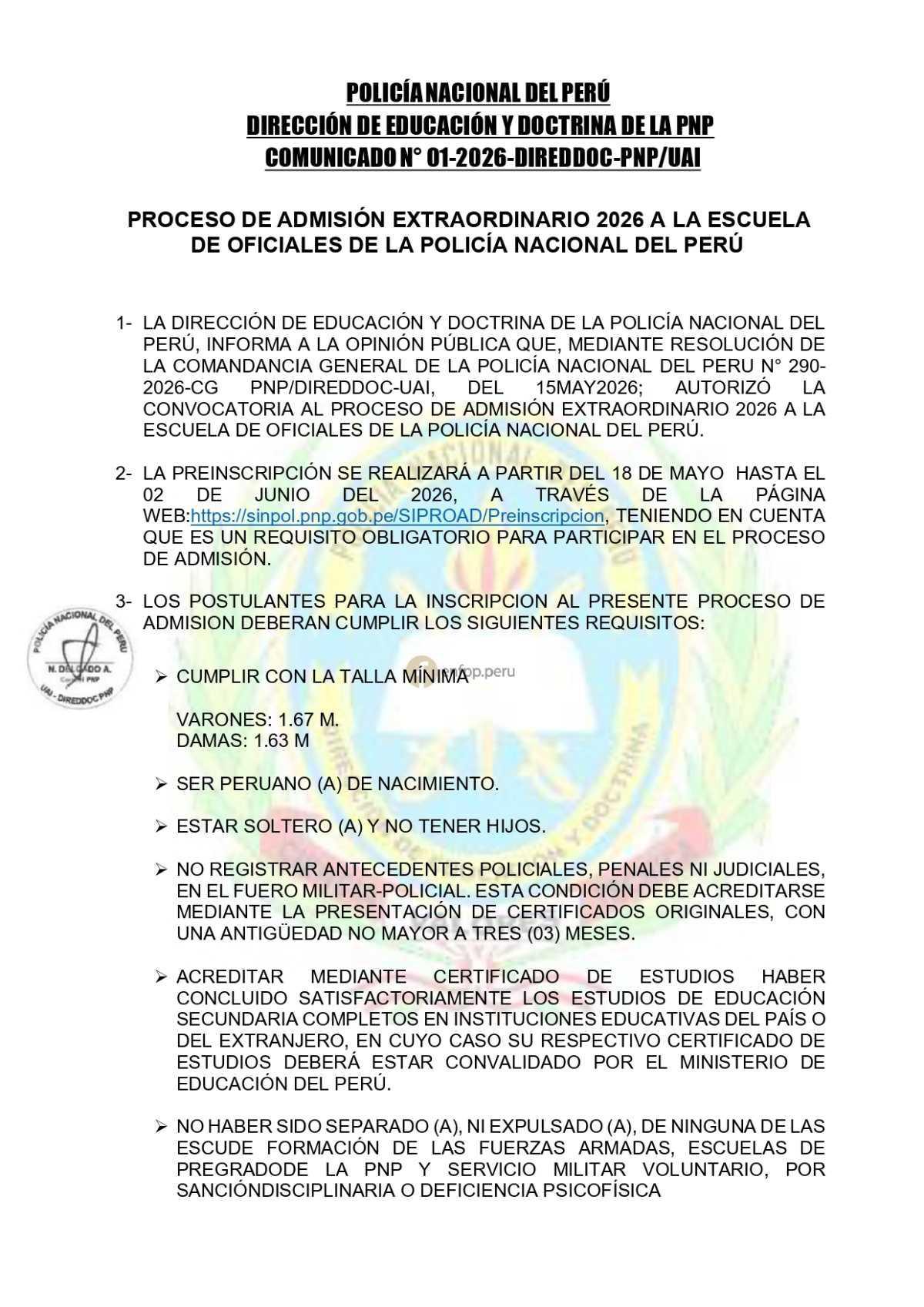 Abren convocatoria para postular a la Escuela de Oficiales 2026 Abren convocatoria para postular a la Escuela de Oficiales 2026