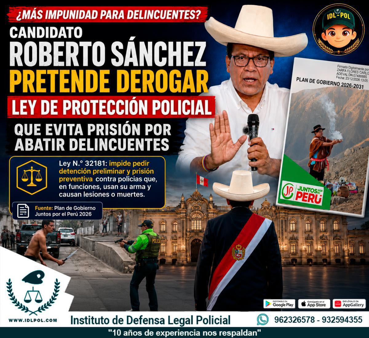 Candidato plantea eliminar norma que protege a policías de prisión preventiva Candidato plantea eliminar norma que protege a policías de prisión preventiva