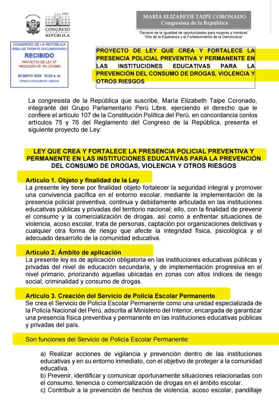 Proponen asignar policías de manera permanente en colegios públicos y privados del país