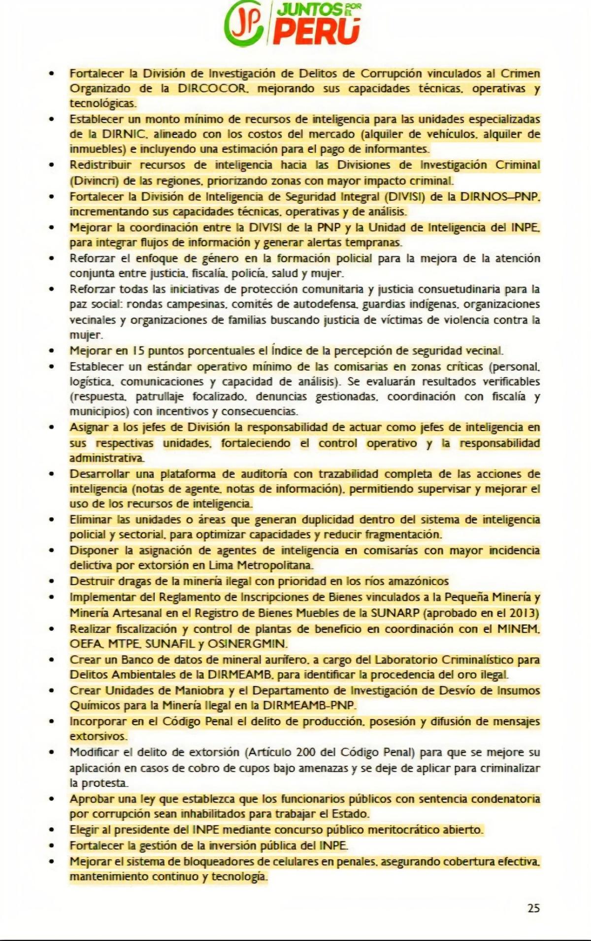 Conoce las propuestas de Roberto Sánchez para reformar la PNP