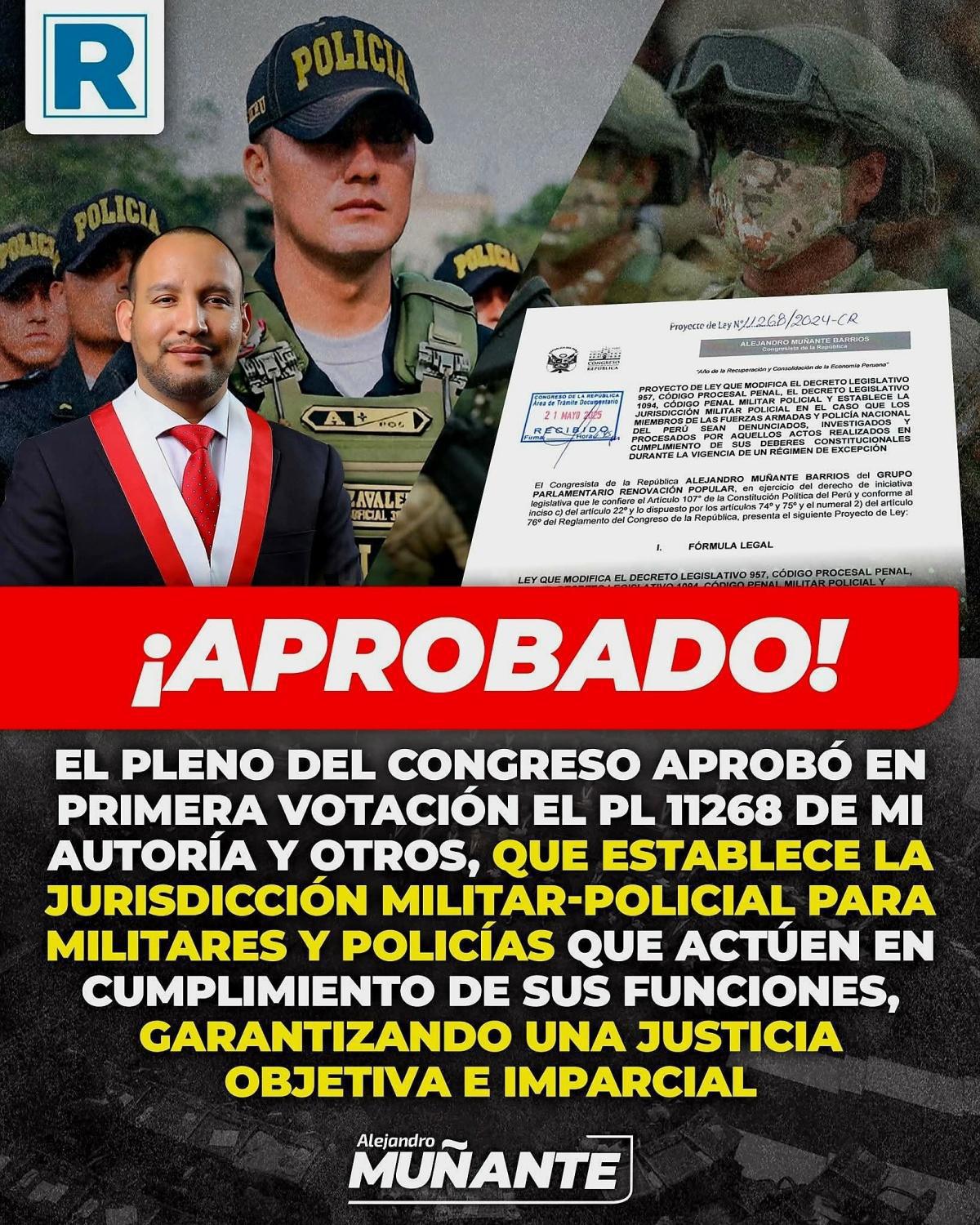 Procesos penales contra policías en acto de servicio serían vistos por el Fuero Militar Policial Procesos penales contra policías en acto de servicio serían vistos por el Fuero Militar Policial