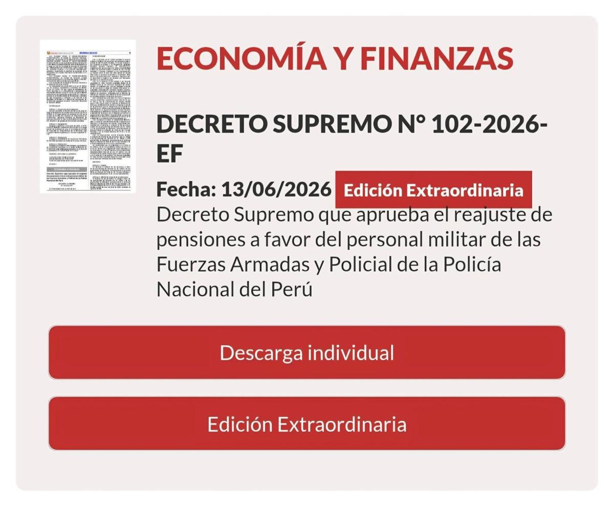 📢Aprueban cuarto tramo de reajuste de pensiones para policías y militares en retiro