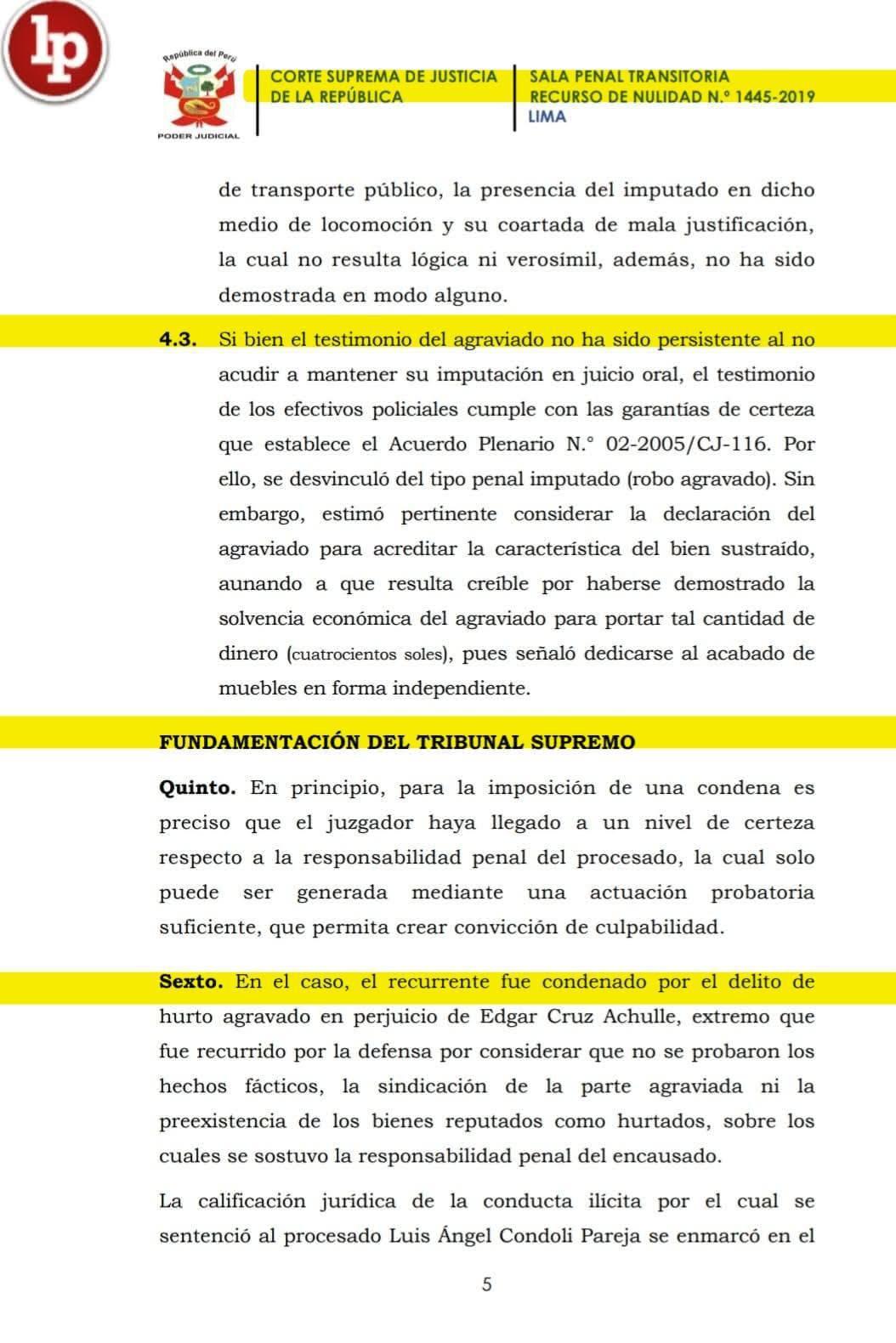 👮♂️Declaración policial no bastó: Suprema anula condena contra sujeto intervenido tras huida 👮♂️Declaración policial no bastó: Suprema anula condena contra sujeto intervenido tras huida