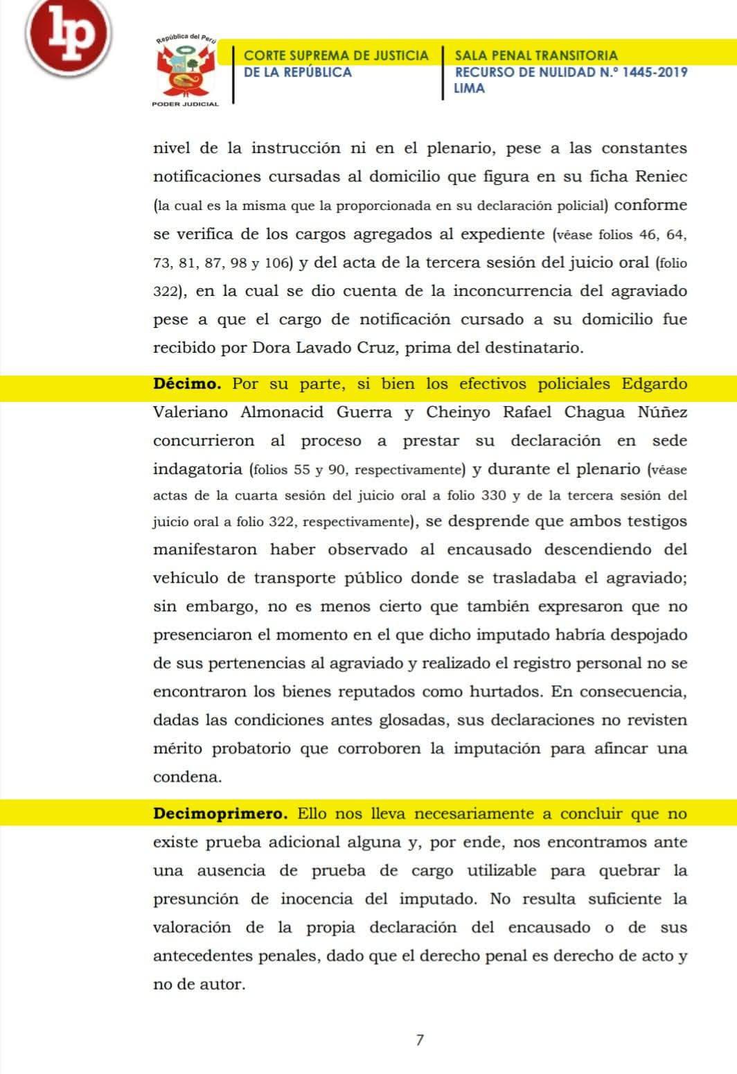 👮♂️Declaración policial no bastó: Suprema anula condena contra sujeto intervenido tras huida 👮♂️Declaración policial no bastó: Suprema anula condena contra sujeto intervenido tras huida