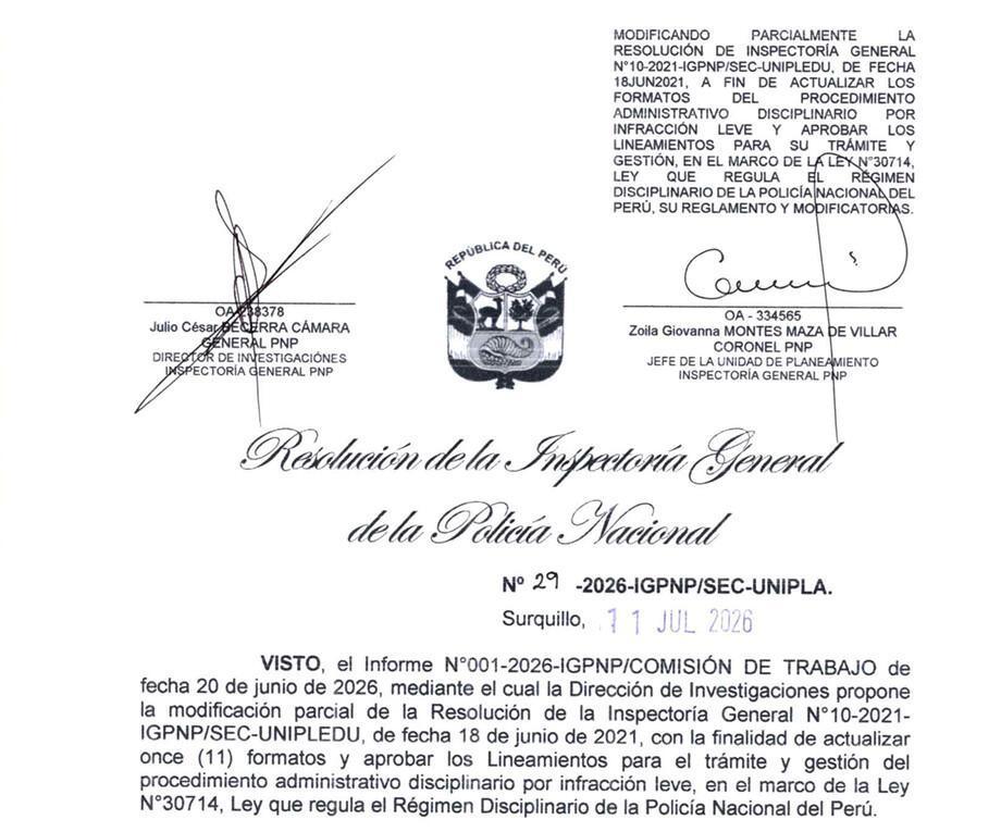 Inspectoría actualiza formatos para procedimientos disciplinarios por infracción leve Inspectoría actualiza formatos para procedimientos disciplinarios por infracción leve
