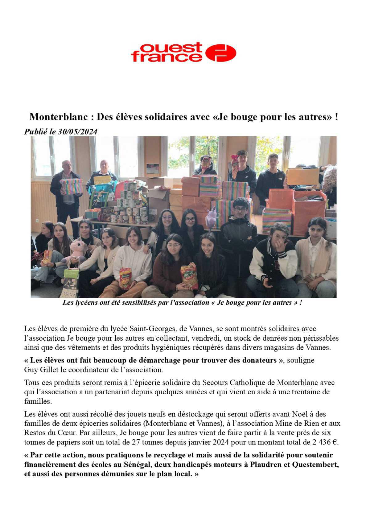 [ST-GEORGES] Action solidaire 