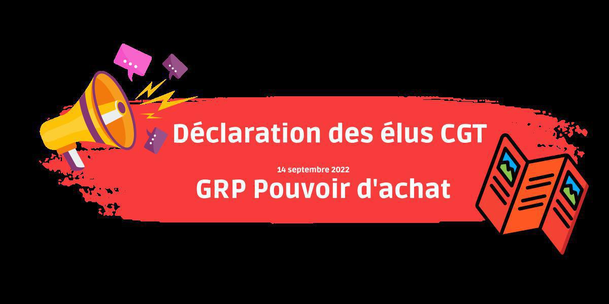 Déclaration des élus CGT au GRP pouvoir d'achat du 14 septembre 2022 Déclaration des élus CGT au GRP pouvoir d'achat du 14 septembre 2022