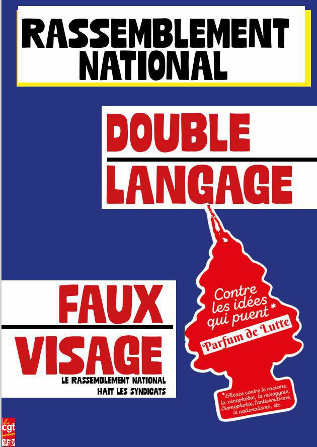 La fédération : Rassemblement National double langage faux visage : Le rassemblement national hait les syndicats La fédération : Rassemblement National double langage faux visage : Le rassemblement national hait les syndicats
