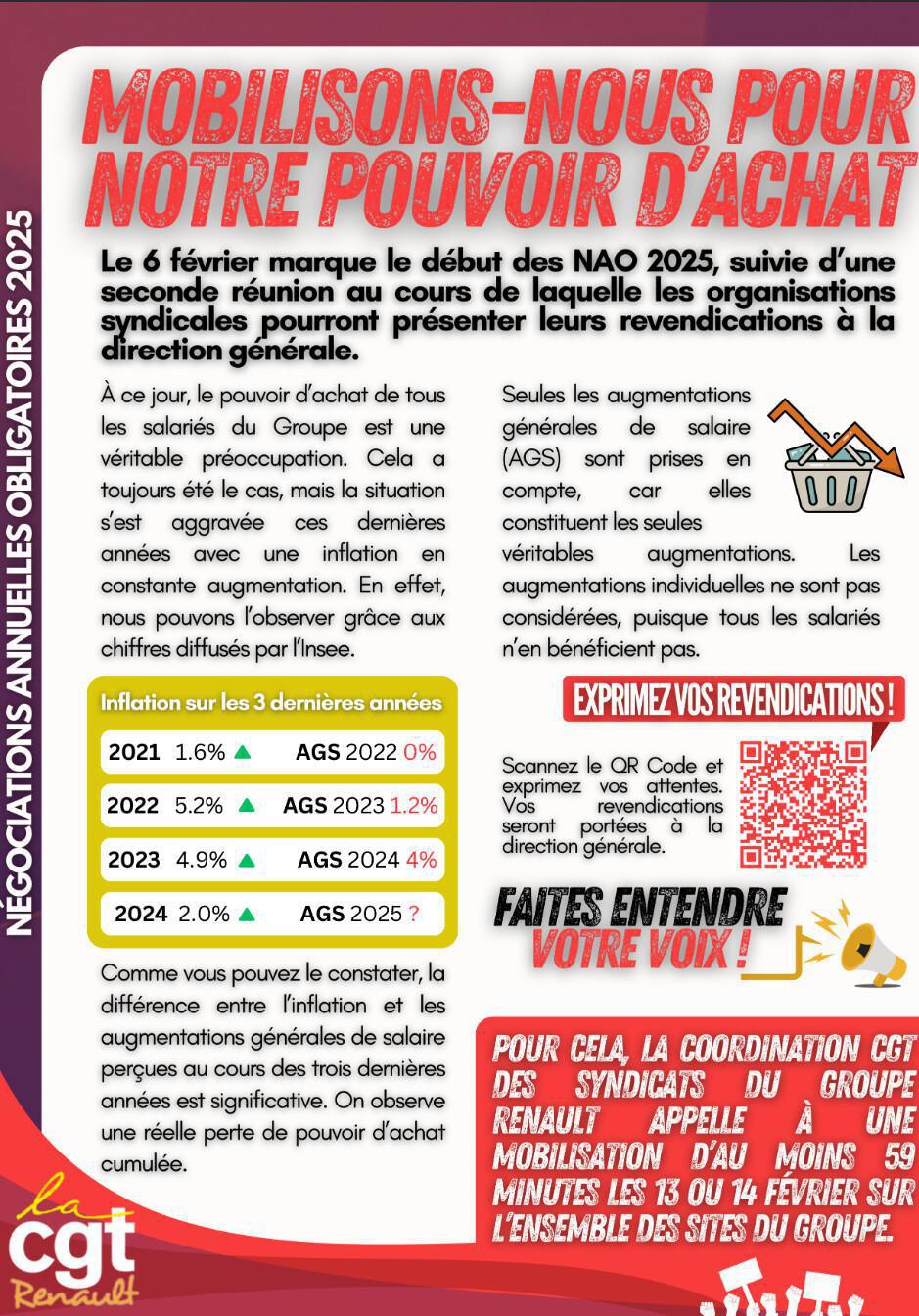 NAO 2025 : tract d'appel du 13 et 14 février NAO 2025 : tract d'appel du 13 et 14 février