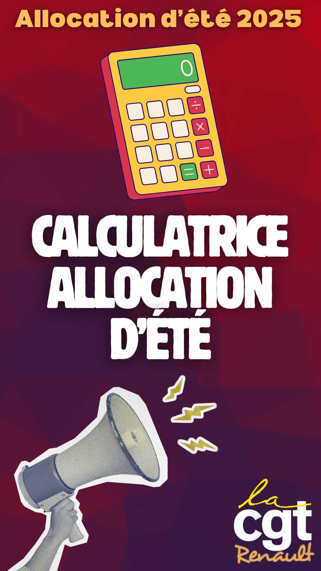 Calculatrice allocation d'été 2025 Calculatrice allocation d'été 2025