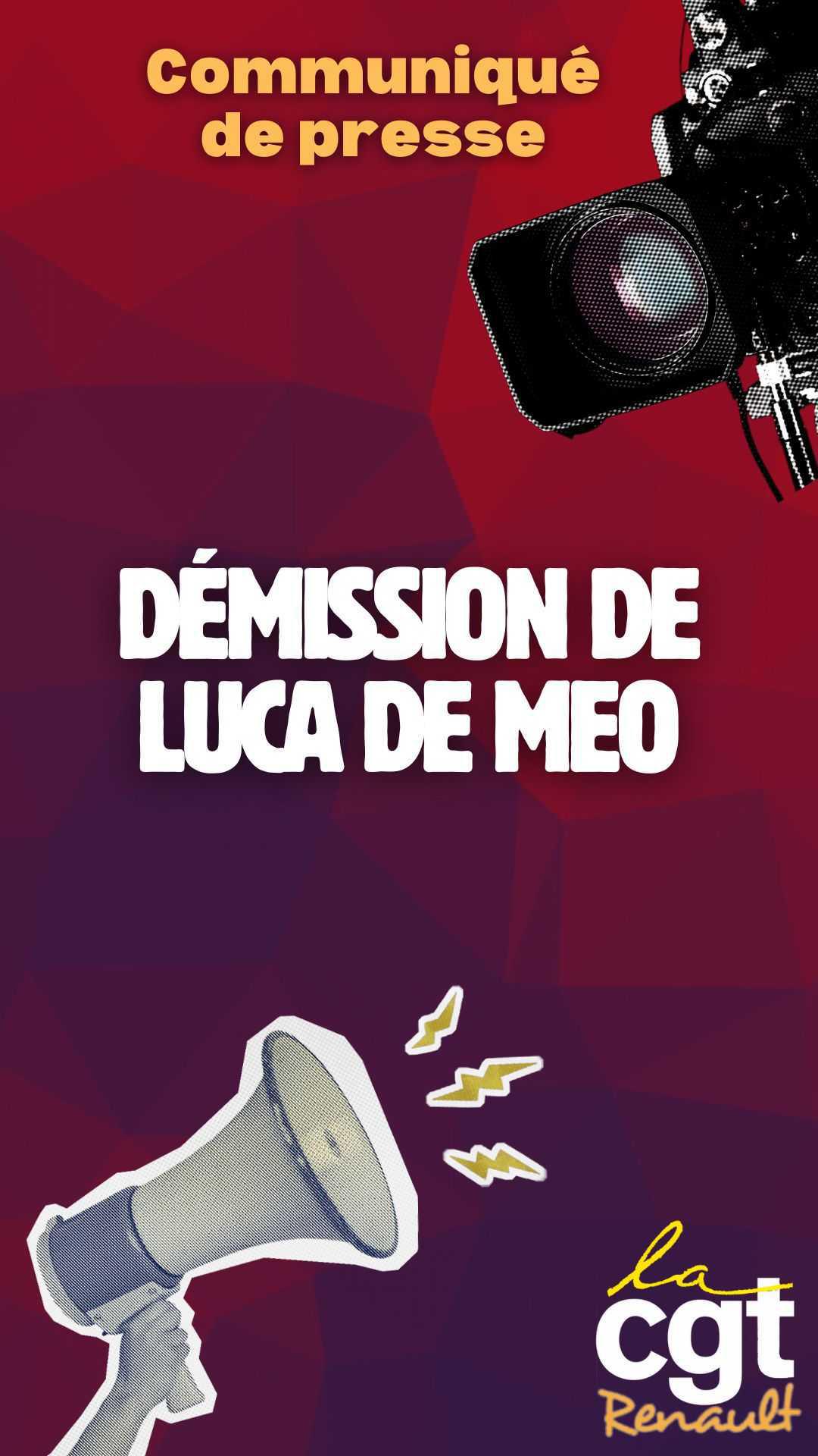 Communiqué de presse : Démission de Luca De Meo : une fuite en avant au pire moment pour Renault Communiqué de presse : Démission de Luca De Meo : une fuite en avant au pire moment pour Renault
