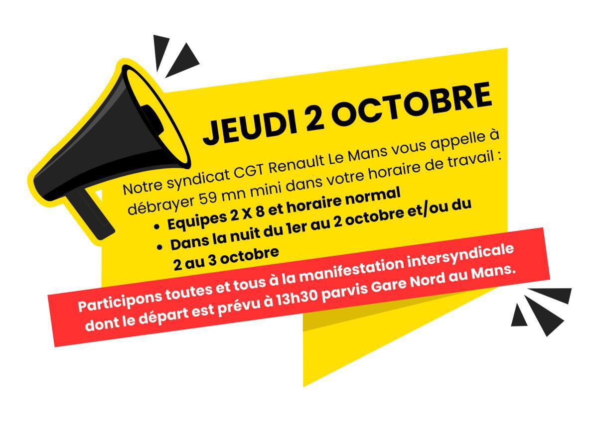 Le Mans : Encore plus nombreux en grève et à la manifestation jeudi 2 octobre 2025 Le Mans : Encore plus nombreux en grève et à la manifestation jeudi 2 octobre 2025