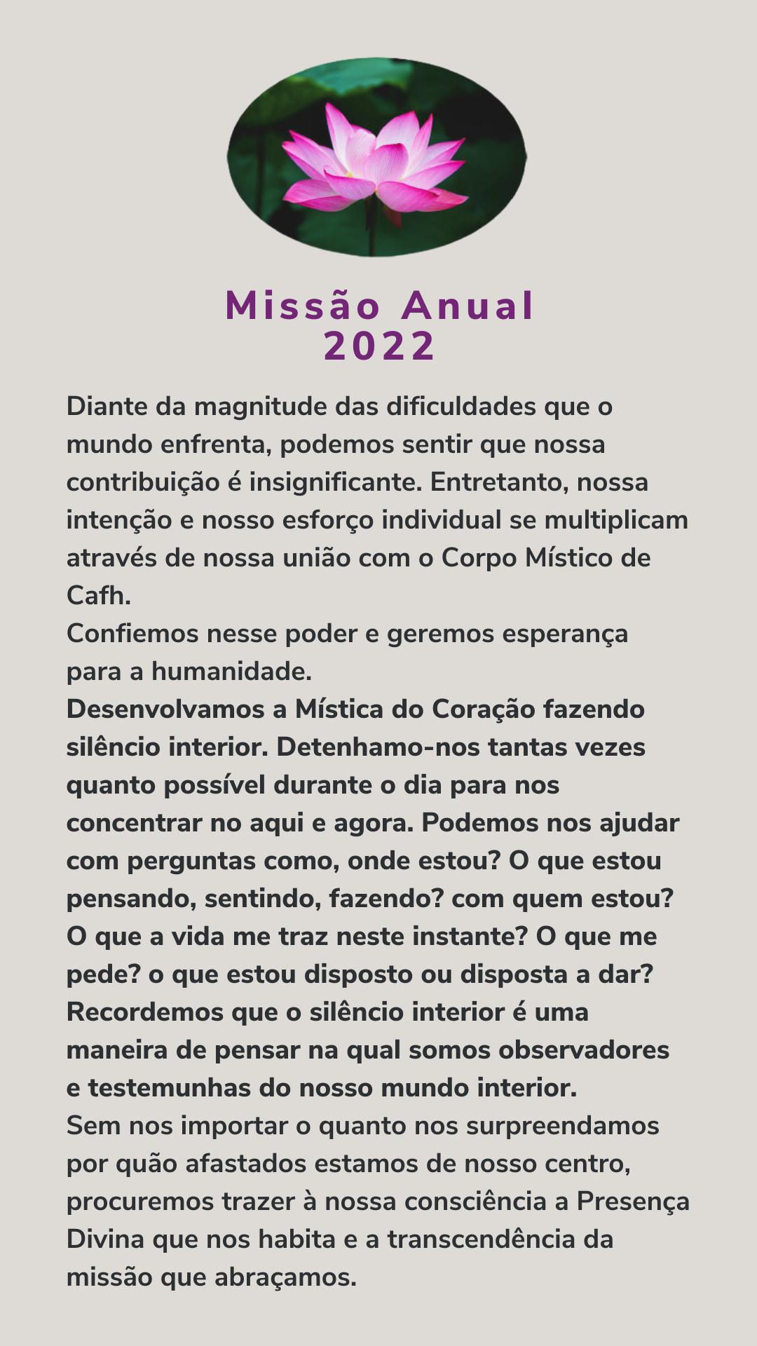 Missão Anual 2022 Missão Anual 2022
