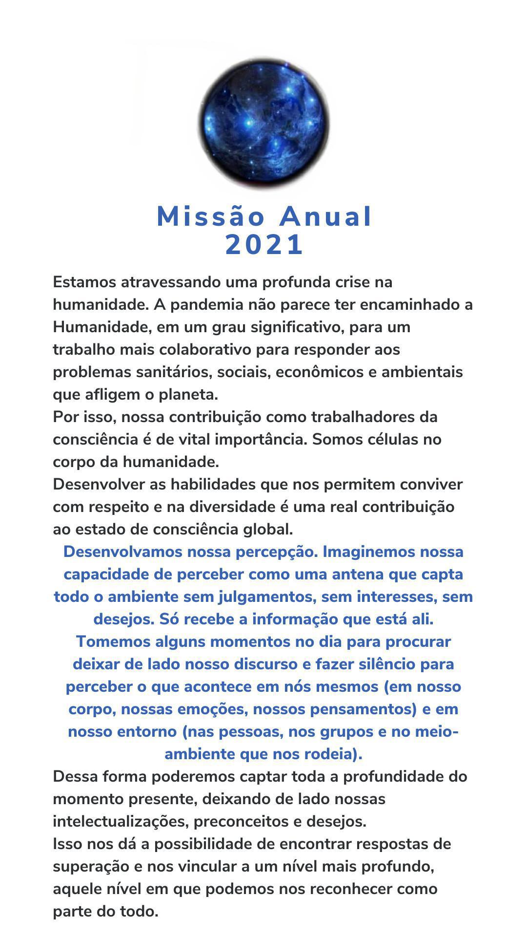 Missão Anual 2021 Missão Anual 2021